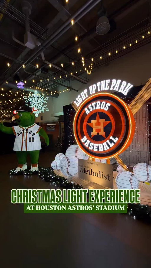 The @astros are excited to introduce “Astros Light Up the Park,” presented by Houston Methodist! This one-of-a-kind holiday celebration in Houston at Daikin Park NOW through January 4. The immersive experience promises to enchant visitors of all ages, featuring a delightful mix of lights, sounds, and holiday cheer, all with an Astros flair!

And You’ll even be able to have a full experience running the bases 

🎟️ BUY TICKETS ON MLB WEBSITE

Dates: November 22, 2025 – January 4, 2026

Tickets: On sale now

Location: Daikin Park
501 Crawford St.
Houston, TX 77002

SPECIAL THEMED NIGHTS: 
December 6 – Ugly Sweater Night
December 13, 8:00 PM - 9:00 PM – Date Night
December 20, 5:00 PM - 6:00 PM – Family Movie Night
December 23 – Pajama Night