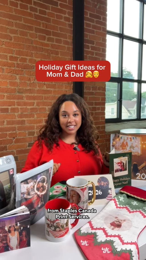 Need the perfect gift for Mom or Dad? 🎁⁣
⁣
Try gifting a customized gift they’ll truly cherish—like cozy socks, engraved cutting boards, photo books, and calendars.⁣
⁣
With our easy design tools and quick pick-up options, turning your family’s favourite moments into keepsakes has never been easier.⁣
⁣
🗓️ Order by December 11th to get your gifts in time for December 24th!⁣
⁣
Visit staplesprint.ca to create yours today! ⁣
⁣
#StaplesCanada #WorkLearnGrow #ThatWasEASY #CustomizedGifts #GiftsForMoms #GiftsForDads