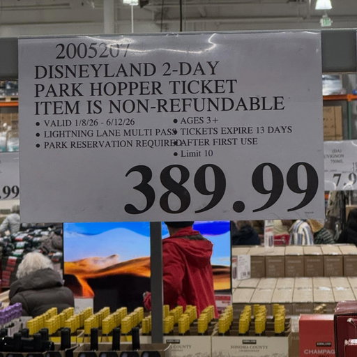 ✨ Magic is BACK at Costco! ✨
Grab the Disneyland 2-Day Park Hopper Tickets (2005207) while you can!
Non-refundable — but full of magic.
.
😔 Unfortunately this item is not found on Costco.com! 
.
Per Costco it is a select warehouses. We spotted ours in Tukwila, WA. 
.
#Disneyland #CostcoFind #CostcoDeals