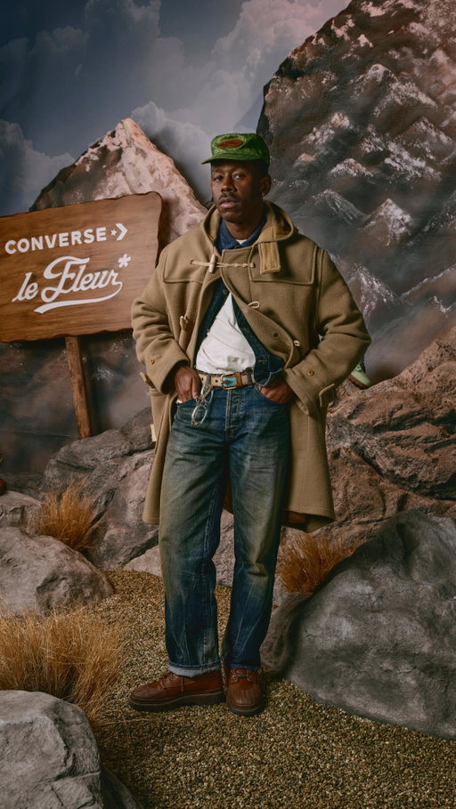 Inside the Converse 1908 space at @campfloggnaw with @feliciathegoat. Bronco Boots on.