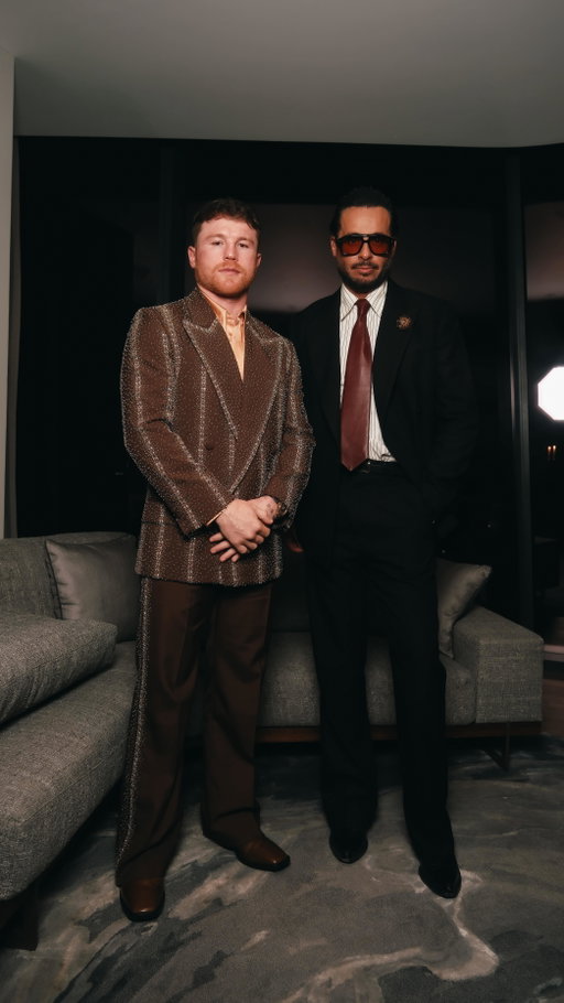Founder & Creative Director Mike Amiri (@mikeamiri) and Shirin Amiri (@shirinamiri_) attend the @gqmexico Men of the Year Awards alongside Global Brand Ambassador and World Champion Boxer Saúl “Canelo” Álvarez (@canelo), accompanied by his wife Fernanda Gómez (@fernandagmtz) on November 20th, in Mexico City, Mexico.

—
 
@mikeamiri wore Pre-Spring 2026 Tailoring
 
(@shirinamiri_) wore Spring–Summer 2026 Look 52
 
@canelo wore Autumn–Winter 2025 Look 36
 
@fernandagmtz wore Autumn–Winter 2025 Look 33