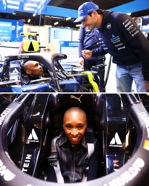 Switching the broom for the cockpit! 💚 Carlos Sainz invited Cynthia Erivo to hop in his car!

#F1 #LasVegasGP #Formula1