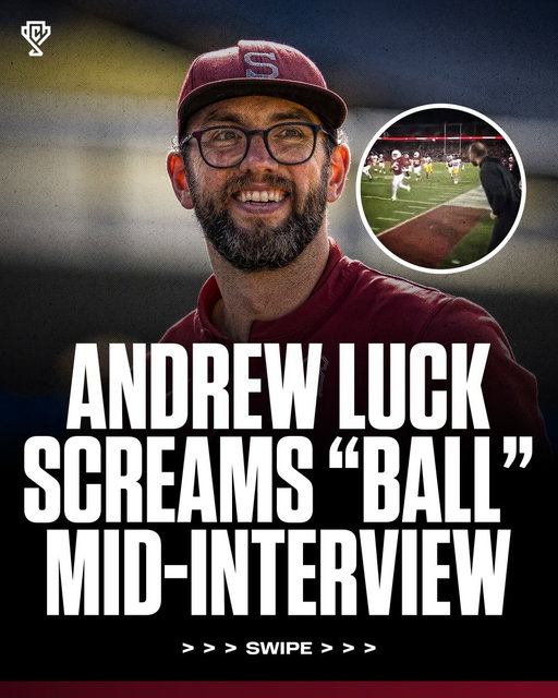 Andrew Luck screaming BALL mid-interview 😭😭

One of us!

This has to be one of the most perfectly timed interviews of all-time 💯

🎥 ESPN

Follow US (@sportsculture) to stay tapped in if you love sports 🔥