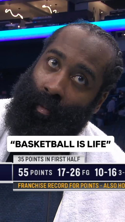 “Basketball is life.” 🗣️ @jharden13 after dropping 55 points and breaking the @laclippers’ single-game scoring record 🔥