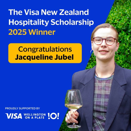 🎉 We’re excited to announce the 2025 Visa NZ Hospitality Scholarship winner… Jacqueline Jubel!
@what.i.am.drinking is a Dunedin-based sommelier and pop-up wine-bar owner who impressed the judges with her passion, leadership and commitment to the industry.

Thanks to the support of @visa_nz , she’ll receive a $30,000 professional-development package, which includes international industry experience, mentorship, brand coaching and the opportunity to create her own event for Visa Wellington On a Plate 2026.

We can’t wait to see where this next chapter takes her. You can read more about Jacqueline’s win and the Visa Hospo scholarship in the link in our bio

Huge congratulations, Jacqueline!