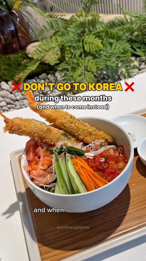 DON’T GO TO KOREA ❌

…in these months and when to go instead!

🤠 FOLLOW @eunicexplores for more Korea travel!

Every month in Korea has its own charms, but here are my recommended months based on my experience! Remember to hit up @skyscanner to find the best flight & hotel deals for your Korea trip ✈️🏨

#skyscanneradvocate #southkoreatravel #seoultravel | a d

South Korea | Explore Seoul | Explore Korea | Korea Travel Guide | When to go to Korea | When to go to Seoul | Travel Content Creator | Content Creator | Solo Travel | Visit Korea | Visit Seoul