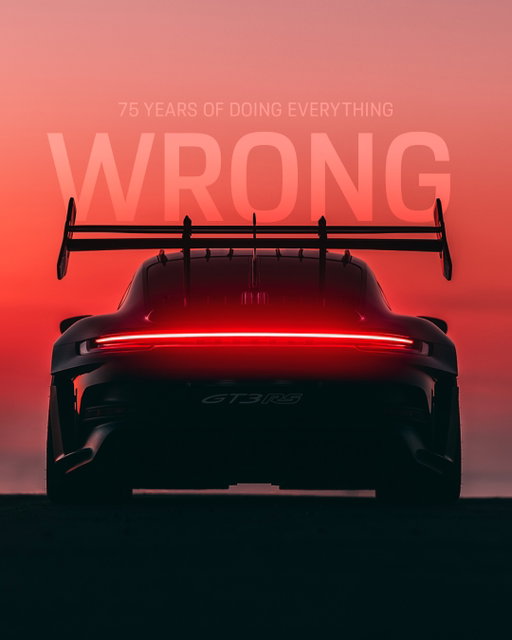Wrong is where the good stories start. 🤞
__
911 GT3 RS (WLTP): Fuel consumption combined: 13.2 l/100 km; CO₂ emissions combined: 299 g/km; CO₂ class: G;
Cayenne (WLTP): Fuel consumption combined: 11.8 – 10.7 l/100 km; CO₂ emissions combined: 266 – 242 g/km; CO₂ class: G;
Taycan (WLTP): Electrical consumption combined: 19.1 – 16.7 kWh/100 km; CO₂ emissions combined: 0 g/km; CO₂ class: A; Status 11/2025​