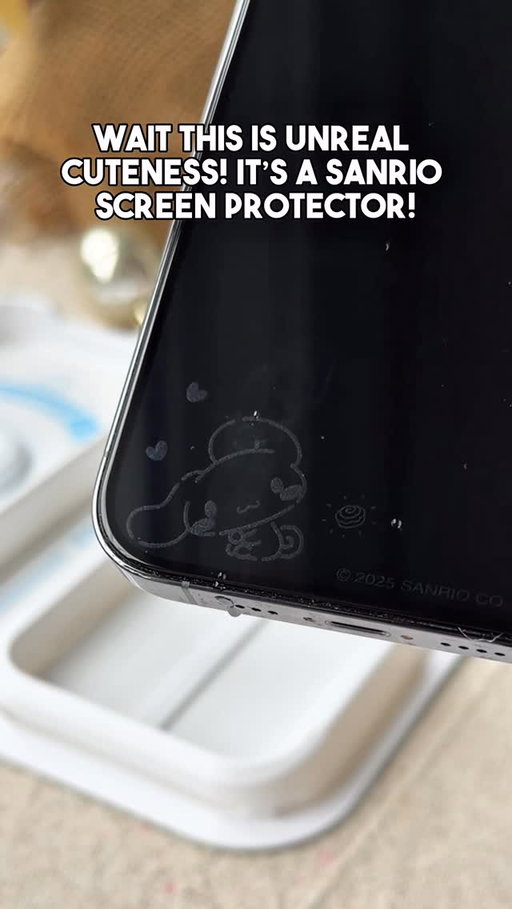 Check out this beyond adorable #sanrio #screenprotector #iphone #hellokitty #cinnamoroll #kuromi