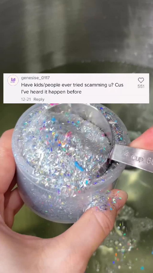 my business got scammed? 👀 wanna try our slime? shop Peachybbies.com