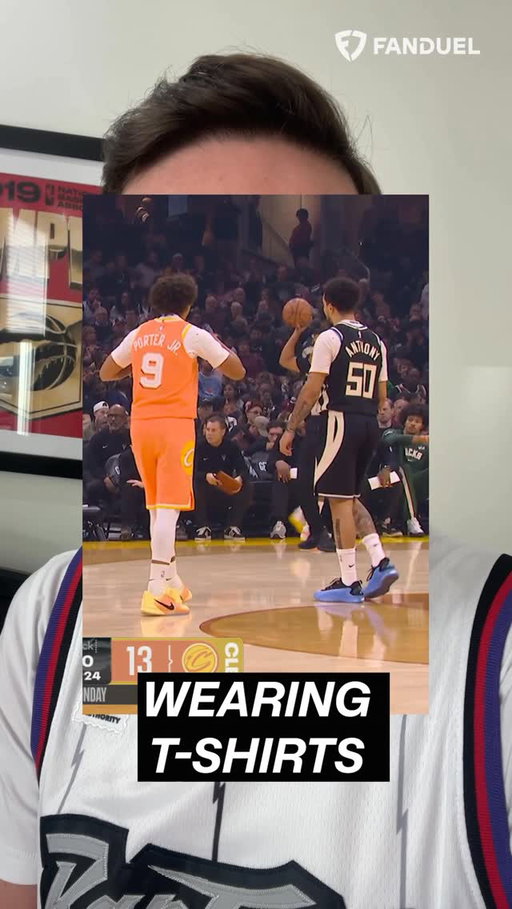 Why are so many NBA players wearing t-shirts under their jerseys? 👕

Fashion statement? NBA arenas too cold? Puny shoulders?

#nba #nbashorts #fashion #basketball #tshirt