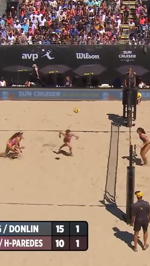 Rally takeover.
@melissahumanaparedes saves the broken play, digs the heat, and ends the rally with a crafty kill in the AVP League Championship.