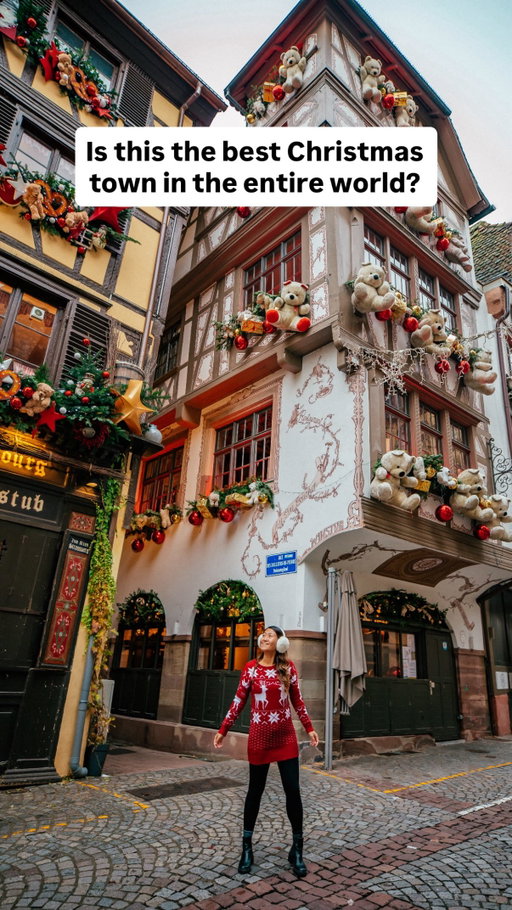 Best Christmas town in the world?! ⬇️ 
 
This city in France is known as the Christmas Capital of the World 🎅🏼 If there’s one place you need to travel to for Christmas, it is Strasbourg, France 🇫🇷 Strasbourg is only 2 hours by train from Paris and you have to add it to your travel bucket list 🙌🏼 
 
Here are the best Christmas spots around Strasbourg ⬇️ 
🎅🏼 Place Broglie 
🎅🏼 Place Kebler 
🎅🏼 Strasbourg Cathedral  
🎅🏼 Place du Temple Neuf 
🎅🏼 Rue du Chaudron  
🎅🏼 Rue du Maroquin 
🎅🏼 Rue des Orfèvres 
🎅🏼 Petite France