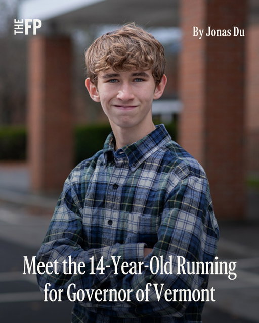 Here’s a radical solution to the gerontocracy: a 14-year-old governor. Dean Roy is a high school freshman in Vermont, where there is no minimum age to run for the job. Jonas Du meets a political candidate with braces and a dream of getting the keys to the Green Mountain State, even though he’s too young to drive.

Read the full piece at the link in our bio.