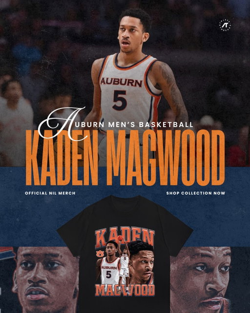 🔥 Auburn’s sharpshooter style just landed. Rep Kaden Magwood with his official NIL collection — jerseys, hoodies, tees, all in one place. Shop the drop now!
https://vist.ly/4fykm