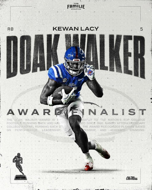 Kewan Lacy is a Doak Walker Award Finalist! 🏆
