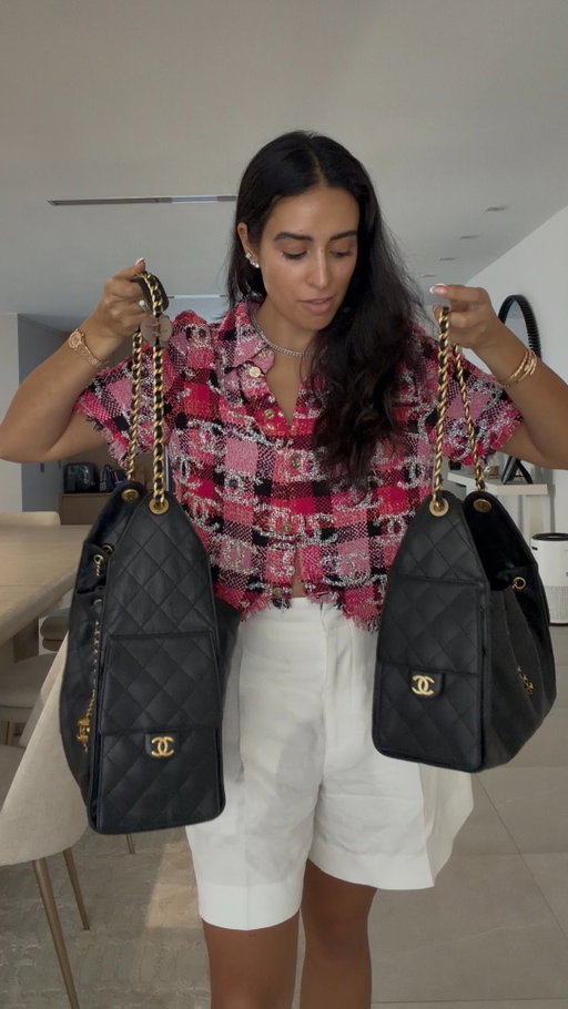 Size comparison of the bag that does it all ✨Which size is your favorite? 

#chanel #chanel25 #handbag #giftsformom #balharbour #handbag