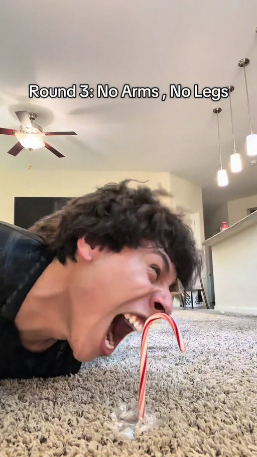 THE CANDY CANE CHALLENGE😂😂🍭 #explore