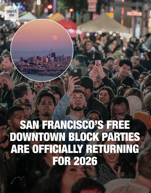San Francisco’s biggest free block parties aren’t going anywhere.

Organizers just confirmed that Downtown First Thursdays will return throughout 2026, keeping the city’s monthly car-free street party alive with DJs, drag shows, dancing, art, and more than 175 small businesses joining in.

Since launching in 2024, the events have brought over 300,000 people downtown and pumped nearly $28 million back into the neighborhood. The 2026 season kicks off on New Year’s Day, with next week’s edition happening December 4.

Follow @mustdosf for more Bay Area events, holidays, and openings worth planning for.

Media via @dftsanfrancisco and @sammyeventphotos

#mustdosf #downtownsf
