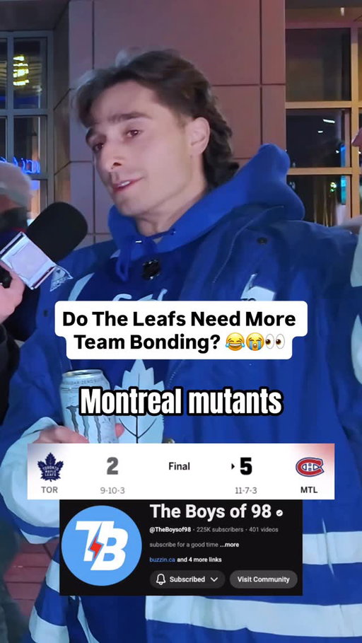 The Leafs have @theboysof98 down bad, but they do have some suggestions...

#leafs #Toronto #nhl #hockey #mapleleafs #habs #montreal #canadiens #fancam #fans #hockeyfan #nhlfan #interview #sports #biznasty