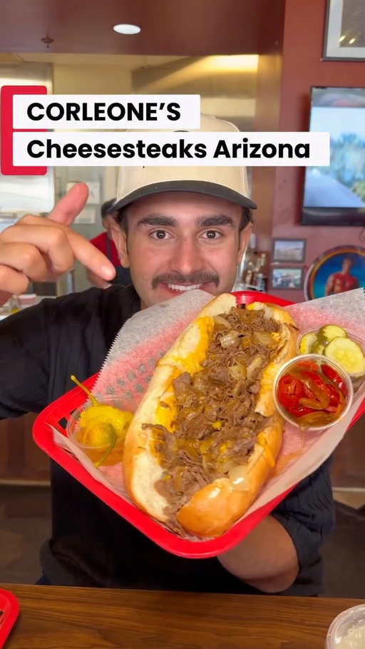 Tried out Corleone’s in AZ and ran through a whole lineup of their cheesesteaks 😮🔥 If you’re a cheese whiz fan, this spot is your playground. I pulled up, filmed everything, and had a full taste test.
Which one are you grabbing first?

📍 15040 N Northsight Blvd #106, Scottsdale, AZ 85260

📍 1640 E Camelback Rd, Phoenix, AZ 85016 
#arizona #cheesesteaks #phillycheesesteak #scottsdaleaz #phoenix #arizonafoodie #foodiereels #reels #azfoodie #cheese #foodreview