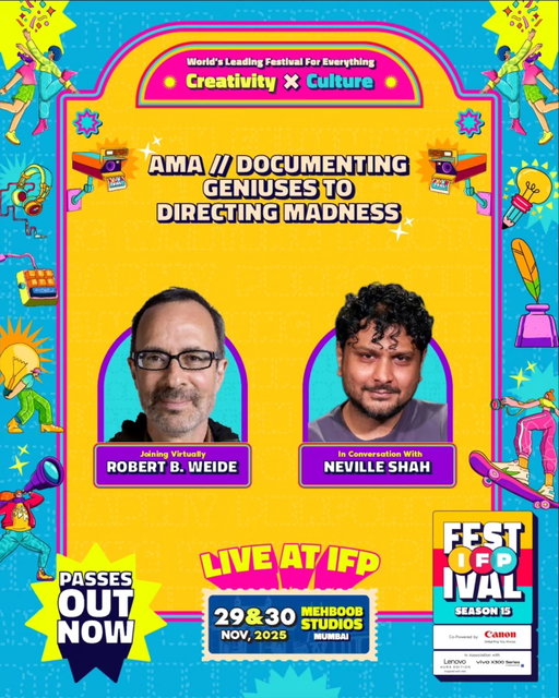 Virtual AMA / / Documenting Geniuses to Directing Madness 🎥🎥🎥🌟

Catch the legendary Robert B Weide, who will be joining virtually in conversation with Neville Shah on the stage of IFP 15!

🗓️29th & 30th November, 2025 · Mehboob Studios, Mumbai

🛑 Tickets live,  link in bio! 🔗

#ifpfest #ifpfest #ifp15 #ifpspeakers #ifpsession #robertbweide #nevilleshah