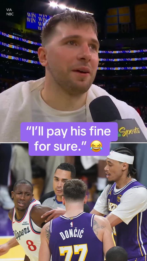 Luka said he’ll look out for Jaxson Hayes after he had his back during an altercation with Clippers G Kris Dunn 😅💰

#nba #basketball #lakers