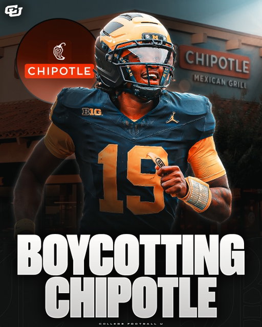 Michigan fans are boycotting Chipotle after a post they threw up online 😭

Chipotle tweeted “it’s ti❌e” a few days ago and it has set off a lot of Michigan fans online, so much so that Chipotle ended up deleting the tweet. 

I love CFB rivalries 💀

Thoughts? ⬇️