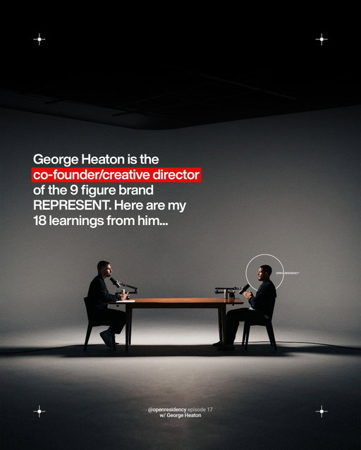 Comment “HEATON” for the direct link to Open Residency Episode 17 🎙️