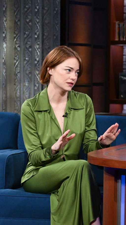 Emma Stone and Stephen are big believers in “Go bald or go home.”

#Colbert #EmmaStone @bugoniafilm #YorgosLanthimos