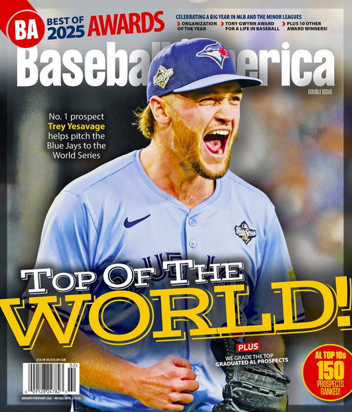 No. 1 Blue Jays prospect AND cover star 🌟

Our next issue features breakout postseason star Trey Yesavage.

See the top 10 prospects for all American League Teams - including 150 total scouting reports.