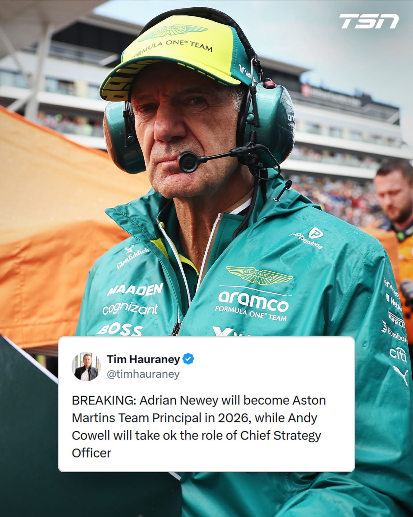 Adrian Newey, the designer of the car Max Verstappen won 4 straight championships in, has been named the new Aston Martin Team Principal.

(via: @timhauraney)