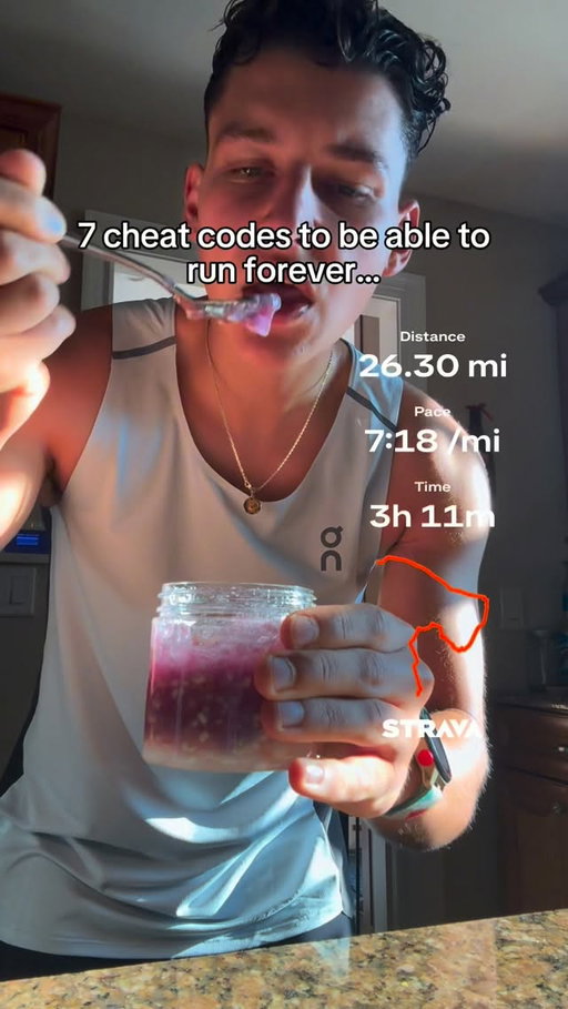 Every runner should master these. 

These are 7 cheat codes that will transform you as a runner 👇

✅ Nasal Breathing
Boosts CO₂ tolerance and oxygen efficiency so you can go longer with less effort. Practice this on easy runs, and it will make you more efficient on your workouts.

✅ Zone 2 Training
Builds your aerobic base—the secret weapon for endurance. 130 HR is my personal sweet spot.

✅ Race Cadence Over 170
Reduces impact on joints and keeps your form smooth even late in the run. Low cadence = more stress on your legs which will fatigue you faster.

✅ Fuel + Electrolytes
Your legs don’t stop because you’re tired. They stop because you’re underfueled. Carbs are KING.

✅ Strides weekly
Add a few strides into the end of your easy runs or even long runs. Neuromuscular activity = free speed.

✅ Pre-Run Mobility
Activates muscles and opens your range for more efficient movement.

✅ Mental Cues
“Relax your shoulders.” “Run tall.” These tiny switches rewire your output. Whenever you feel like you’re breaking down mid race, remember your form cues.

Master these?

And your running will transform.

Comment “GUIDE” for my free hybrid athlete guide.

#hybridathlete #runningtips #marathontraining