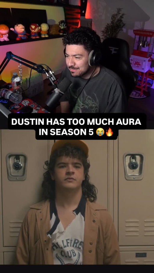 DUSTIN HAS TOO MUCH AURA IN SEASON 5 😭🔥 HE HAS THE EDDIE FIT AND HAIR 

#strangerthings #dustinhenderson #netflix #strangerthings5 #reaction #aura #viral