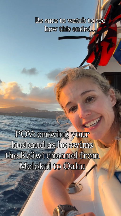 Here is a little glimpse into this wild world of open water swimming I’ve come to learn as a support of my partner @rob.lea. He crews me for my endurance challenges. I crew him on his terrible ideas. Together, we can do things. Still a little delirious and seasick but so proud of my man. Mahalo to everyone who supported and followed along! 

@pccindy @kaiwichannelassociation @captmike808 @world_open_water