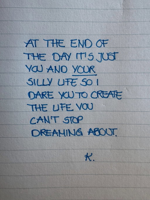 I dare you to live your little silly life to the fullest💌