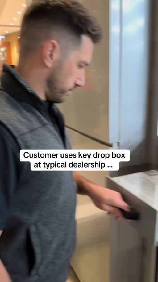 Using the car dealership key drop box for an oil change … how convenient!! #oilchange #cardealership #mechanicshop