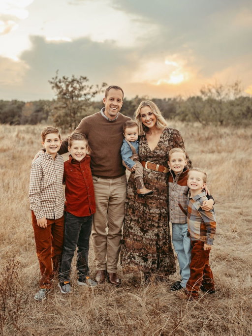 There’s a line a dear friend once told me:
“Some years ask questions. Some years answer them.”
Last year was our answer year.
Choosing to move from Virginia back to Texas.
Choosing to try for a sixth baby after a miscarriage.
Finding our dream home - a home that felt almost out of reach - and saying “yes” anyway.
It was the year we gathered our courage, pushed the chips across the table, and said: let’s go.

This Thanksgiving, I’m struck by God’s faithfulness.
By the quiet, steady way He lays a path at your feet.
By how He nudges you toward the life you’re called to… And your responsibility to listen, even when it feels inconvenient, stretching, or scary.

And the truth is… we never “arrive.”
Not externally.
Not in a house, a move, a milestone, or a moment.
We arrive by staying close to Him.
By letting Him question our comfort, rearrange our plans, and invite us deeper into the journey.

So this year, I’m not celebrating a finish line.
I’m giving a small, grateful nod to everything still ahead.
To keeping our heads down, staying faithful to the vision,
dreaming big, and moving forward with open hands.

🤍 Love from our family to yours.
Happy Thanksgiving!

Photos: @gillianolerphoto - just, wow!
My Outfit + The Boys: Comment “LINK” and I’ll send details.