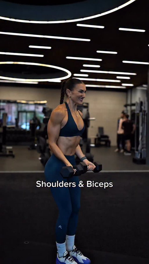 Shoulders & Biceps 💪🏼🔥 

1) Around the Worlds x 8,6,12
Superset with 
2) Hammer to Eccentric Curl x 10,8,8

3) Single Arm Press into Double Arm Press x 5 per arm into 5 full (3 sets) 
Superset with 
4) Lateral Raise Extensions x 10,8,6

5) Neutral Frontal Raises x 12,10,8
Superset with
6) Alternating Diagonal Curls x 8,6,5
7) Upper Half Curls x 15,15,12

8) Underhand Lateral Raises x 10,12,15
Superset with
9) Bent Over Reverse Fly’s x 10,12,15

More workouts available via my App @growgirlapp which is now up to 80% off 🩵 Sale ends Sunday! 

Outfit: @oneractive - Black Friday Sale Up to 50% off only until Saturday and use Code: HAYLEY to save even more on top of sale 🩷

Sneakers: @rad_global 💜

#shoulders #biceps #upperbody #weighttrainingforwomen #shoulderworkout