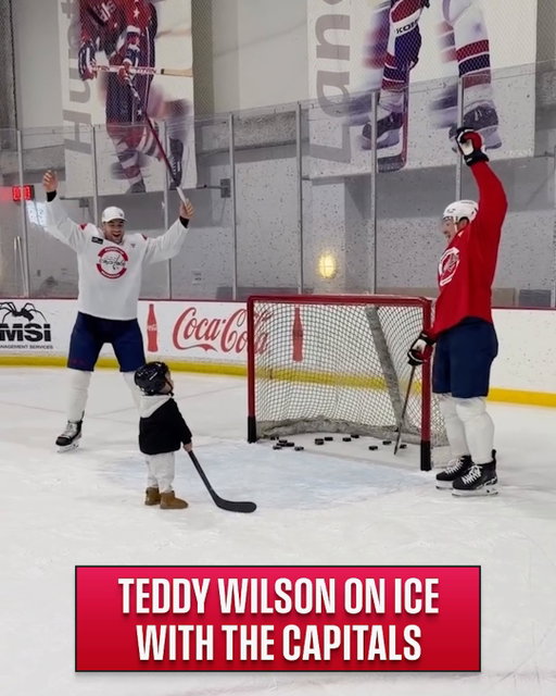Teddy Wilson is already prepping for the 2042 #NHLDraft. 🤗

(🎥: @taylor_pischke)