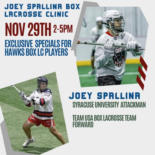Put down the turkey leg and pick up your stick!!! 🦃 📦 🥍 

THIS SATURDAY, November 29th…

🧠 Dial in your lacrosse IQ and skills!
CANT MISS TRAINING OPPORTUNITY 

🥍 Joey Spallina - Syracuse Attackman, Team USA Box, OJLL Orangeville Northmen forward, Presidents Trophy Winner 🍊 🇺🇸 🍁 

Rapid Fire Arena
Moriches, NY
2pm 2037-2034
3pm 2033-2032
4pm 2031-2028

Spots Limited…
Register Now at https://www.edgelax.com/events-1
🔗 Link in bio 

#boxlacrosse #nll #syracuselax #lacrossetraining #longislandlacrosse