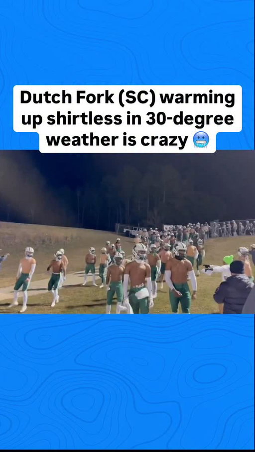 Dutch Fork (SC) warming up shirtless in 30-degree weather is crazy 🥶

The Foxes are facing Dorman, and the winner goes to the 5A-DI title game

(via JuliaWesterman/x)

Follow @RivalsDotCom for High School News, Scores, Schedules, Rankings and Data🤝