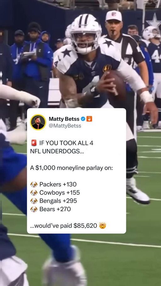 🐶 The Dogs BARKED for Thanksgiving 🤯
FOLLOW @mattybetss 
#packers #cowboys #bengals #bears