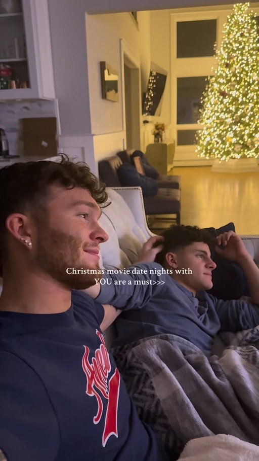 Our favorite time to spend together 🎄🤭🤍 #mlm #boyfriends #dateideas #movienight #couples