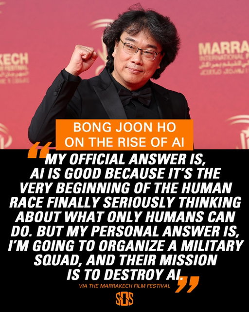 Bong Joon Ho just dropped a gem about the rise of AI 💎

#BongJoonHo #Parasite #KoreanCinema (via @deadline)
