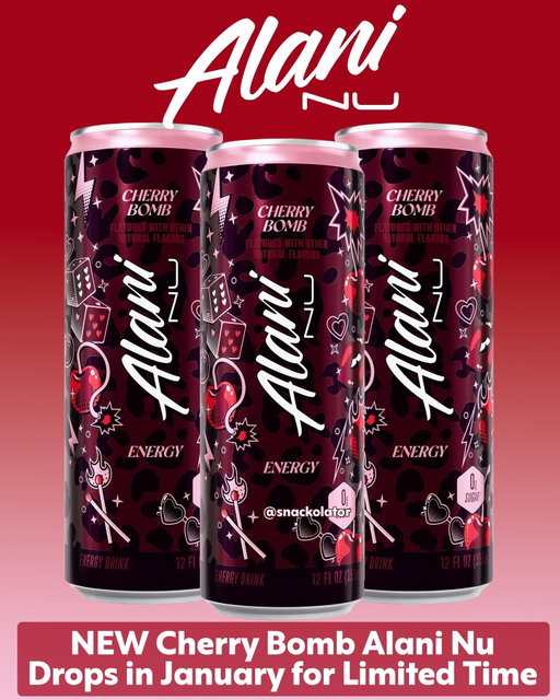 Alani Nu is bringing new Cherry Bomb in January as a limited time flavor - the third cherry flavor in their lineup!

I'm not sure yet how this differs from the current cherry flavors, but this will only be around for a limited time.

Are you excited for the Alani Nu Cherry Bomb?