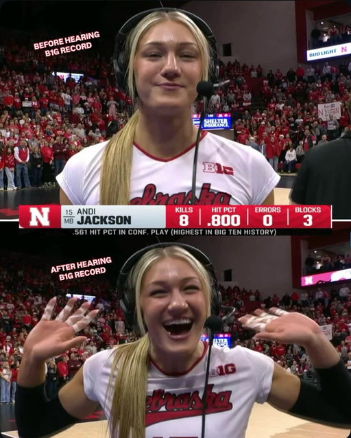 Safe to say @andijacksonn was surprised to hear she set a new @bigten record 😲