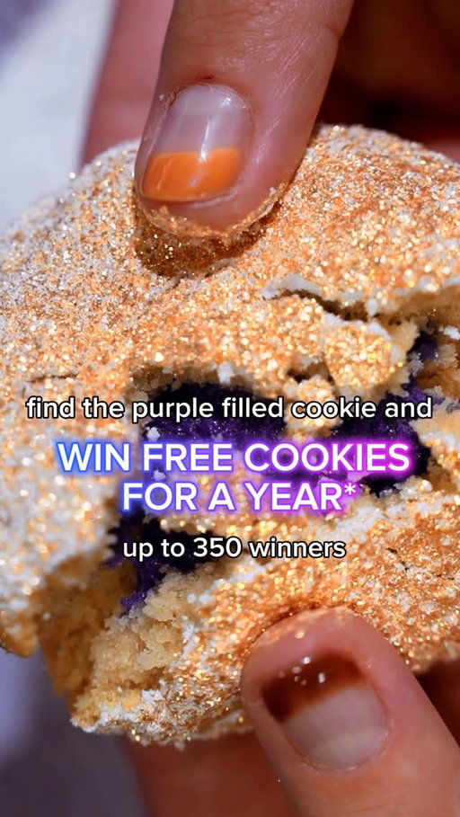 WIN FREE COOKIES FOR A YEAR!!* line-up early at your local bakery for your chance to get a free Snowball cookie & a chance to win free cookies for the year. Get the app & be a rewards member to get in on it!!

*“Free Insomnia Cookies for a Year”, defined as the value of fifteen (15) classic Insomnia Cookies per month for twelve (12) consecutive months (total approximate retail value of $592.20).