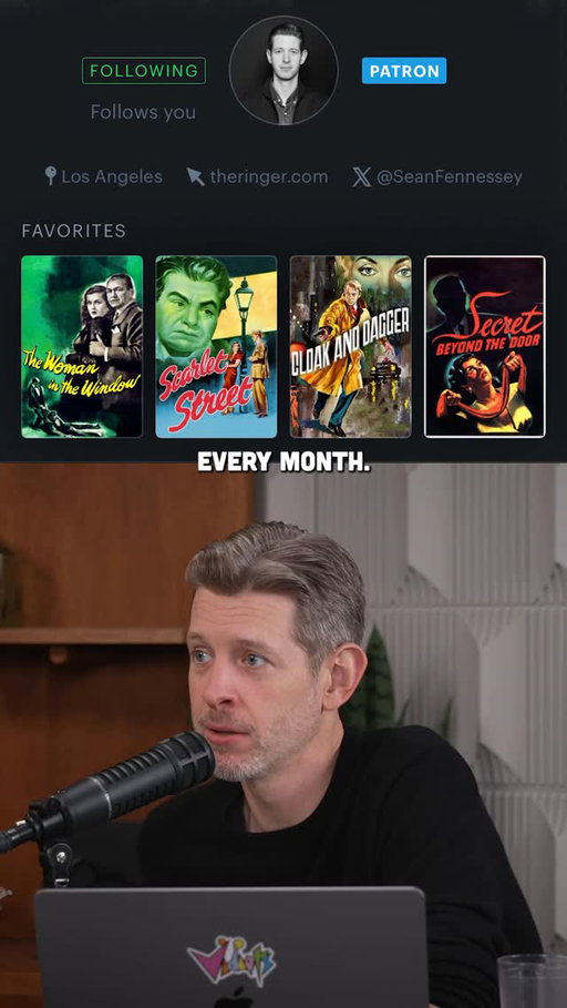 “How often are you changing your @letterboxd Top 4?” Amanda inquires about #TracyLetts and Sean’s #Letterboxd process