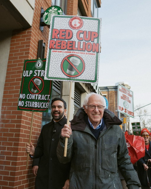 Starbucks CEO Brian Niccol made $95 million last year. His workers are striking for the bare minimum. Glad to be on the right side of the picket line with them.