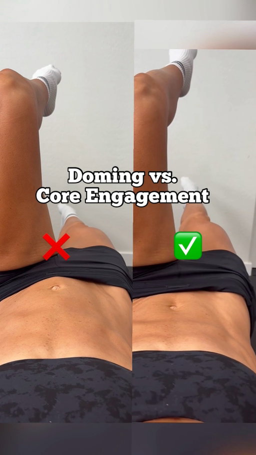 Let’s crack this misunderstanding wide open! But first, my Diastasis Recti Core Guide is 40% OFF (my biggest discount) for the next 48 hrs! 

Use code: JOY 

Now to business- One of the most common questions I get asked is “ I can’t tell if I have a Diastasis Recti or if it’s just fat. How do I know if I engage my core correct? 

Here’s the truth: Whether your stomach is lean or has a layer of fat, if it’s pushing up and out during movement, that’s a sign of uncontrolled abdominal pressure meaning your deep core isn’t engaging correctly. This can worsen core function and is why you may see doming, which is a major indicator of diastasis recti. 

Think about it: when your limbs move away from your body, there’s actually more space for tissue (including fat) to spread out. So if your stomach is still pushing up and out during those movements, it’s a strong sign that your deep core needs attention to truly see belly improvements. 

Here’s what to focus on:
1. Master 360° breathing Inhale to fill your ribs, belly, and back with air; exhale naturally. Learn to notice rib flaring and ab-gripping both can block proper 360° breathing.
2. Learn to brace your deep core Lift the pelvic floor gently, wrap the transverse abs in, as the ribs in and down. This is the brace you’ll use during strength training and daily movements whenever you’re working against resistance. (ie. Moving furniture, picking up a kid) 
3. Progress your deep-core training intentionally Start with beginner deep-core work, then move into intermediate and advanced as your control improves. You can be incredibly strong and active yet still have a weak or uncoordinated deep core creating a rounded belly, back pain, or leakage from uncontrolled pressure.

I break all of this down step-by-step in details inside my Diastasis Recti Guide, and I cover breathing  and bracing in my free core breathing series. Drop 𝐒𝐔𝐏𝐏𝐎𝐑𝐓 I will send the info for both your way! 

@dfh.training.pics - Client and Core Guide pictures